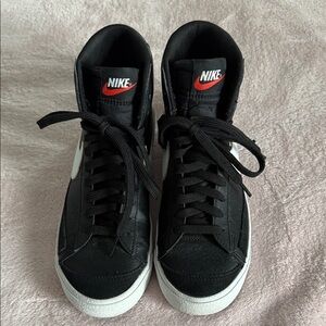Nike Kids Black and White High-Top Sneakers